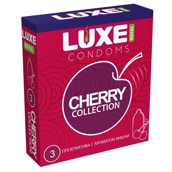 Презервативы с ароматом вишни LUXE Royal Cherry Collection - 3 шт