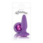 Фиолетовая анальная пробка с фиолетовым кристаллом Glams Purple Gem - 10,4 см