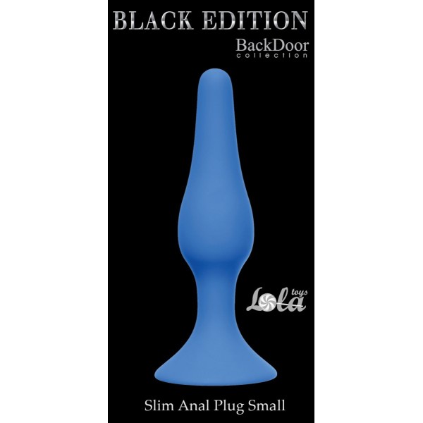 Синяя малая анальная пробка Slim Anal Plug Small - 10,5 см