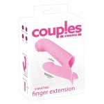 Нежно-розовая двойная вибронасадка на палец Vibrating Finger Extension - 17 см