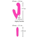 Нежно-розовая двойная вибронасадка на палец Vibrating Finger Extension - 17 см