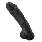 Чёрный фаллоимитатор-гигант 14  Cock with Balls - 37,5 см