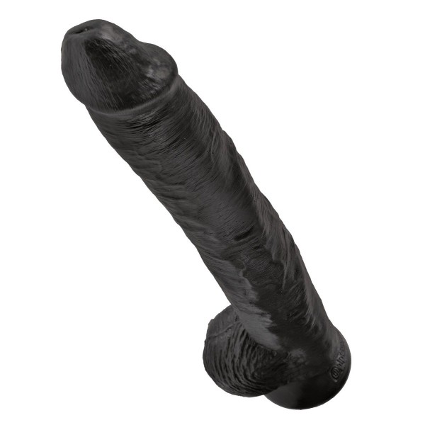 Чёрный фаллоимитатор-гигант 14  Cock with Balls - 37,5 см