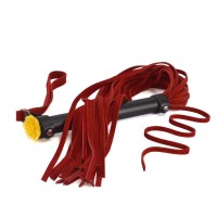 Красная многохвостая плеть с розой на рукояти - 57 см. Красная многохвостая плеть с розой на рукояти - 57 см.