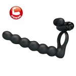 Черная насадка для двойной стимуляции Hercules Penis Sheath III - 15,3 см