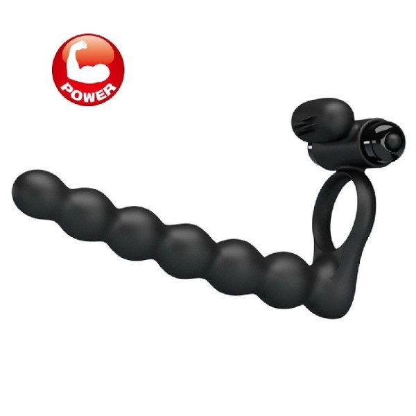 Черная насадка для двойной стимуляции Hercules Penis Sheath III - 15,3 см