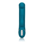 Бирюзовый вибратор с изогнутой головкой Jack Rabbit Signature Silicone Rocking  G  Rabbit - 20 см