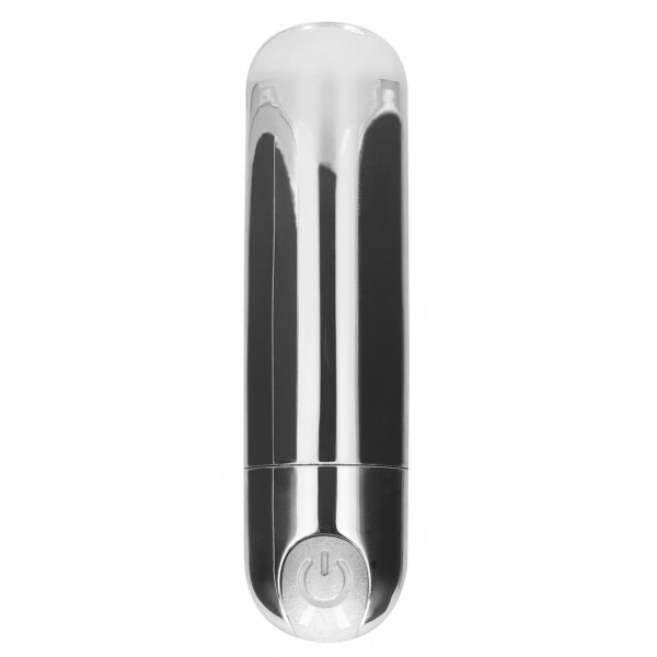 Серебристая перезаряжаемая вибропуля 7 Speed Rechargeable Bullet - 7,7 см