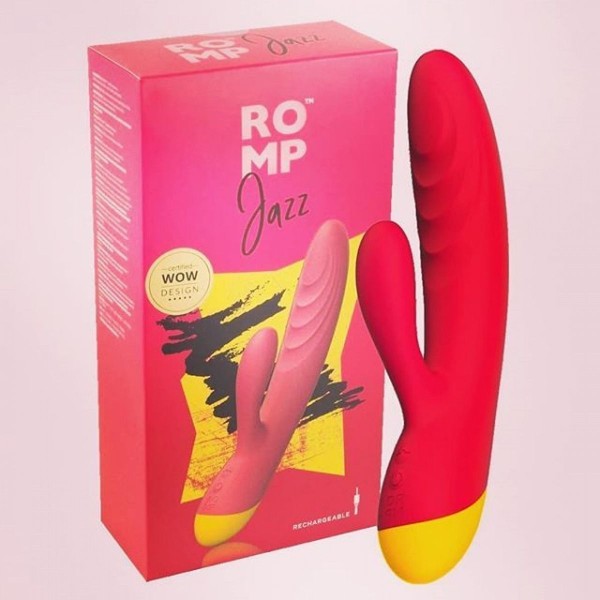 Ярко-розовый вибратор-кролик Romp Jazz - 21 см