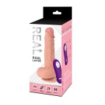 Телесный реалистичный вибратор REAL Dual Layer - 23 см