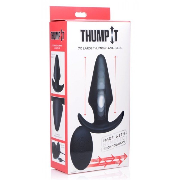 Черная анальная вибропробка Kinetic Thumping 7X Large Anal Plug - 13,3 см