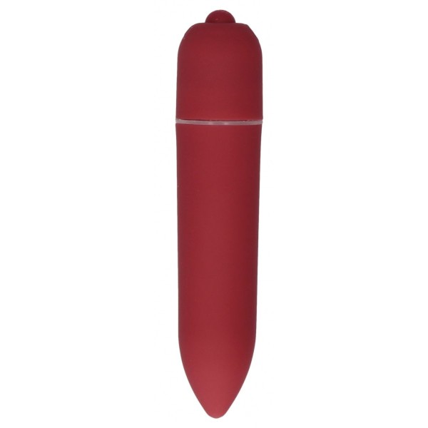 Красная удлинённая вибропуля Power Bullet Black - 8,3 см