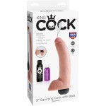 Телесный фаллоимитатор с эффектом семяизвержения Squirting Cock with Balls - 22,9 см