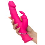 Розовый вибратор-кролик Realistic Dual Density Rechargeable Rabbit Vibrator - 25,5 см