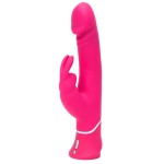 Розовый вибратор-кролик Realistic Dual Density Rechargeable Rabbit Vibrator - 25,5 см