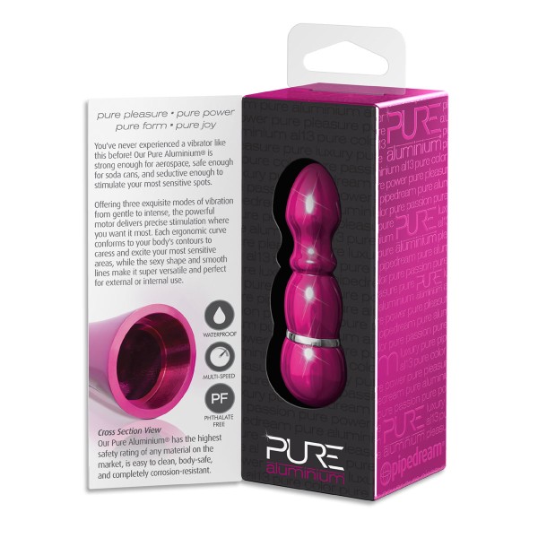 Алюминиевый рельефный вибратор PINK SMALL - 7,5 см