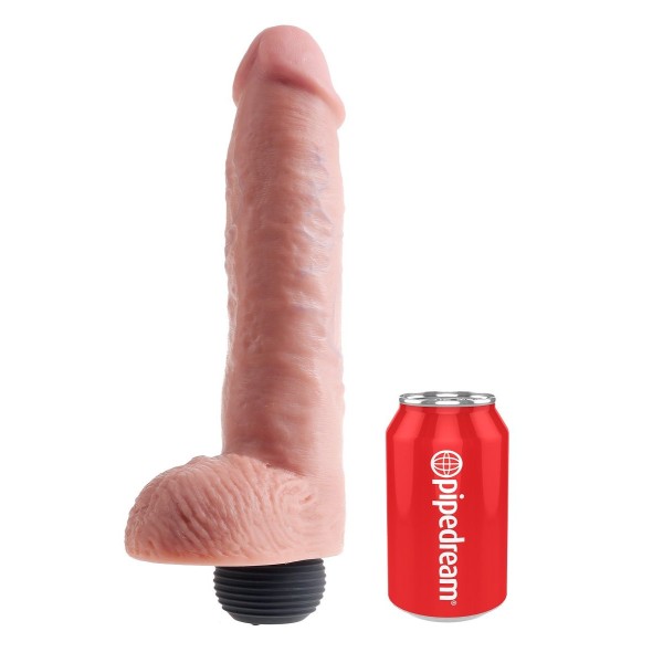 Телесный фаллоимитатор с функцией семяизвержения 11  Squirting Cock with balls - 27,9 см