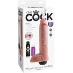 Телесный фаллоимитатор с функцией семяизвержения 11  Squirting Cock with balls - 27,9 см