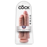 Телесный сдвоенный фаллоимитатор 9  Two Cocks One Hole - 25,4 см