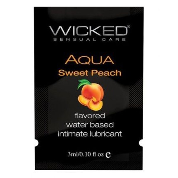 Лубрикант с ароматом спелого персика Wicked Aqua Sweet Peach - 3 мл