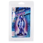 Стеклянная анальная пробка спиральной формы Deep Ocean - 10 см
