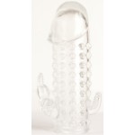 Гелевая прозрачная насадка с 2 отростками - 13 см