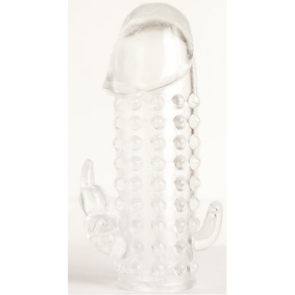 Гелевая прозрачная насадка с 2 отростками - 13 см
