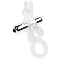 Прозрачное эрекционное виброкольцо с усиками Прозрачное эрекционное виброкольцо с усиками