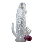 Закрытая прозрачная вибронасадка на пенис Crystal Sleeve Vibe - 12 см