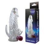 Закрытая прозрачная вибронасадка на пенис Crystal Sleeve Vibe - 12 см