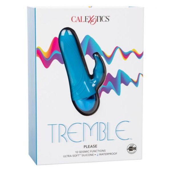Голубой мини-вибратор Tremble Please - 12 см