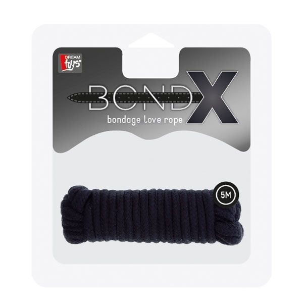 Чёрная веревка для связывания BONDX LOVE ROPE - 5 м