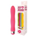 Розовый эргономичный вибратор Sexy Friend - 17,5 см