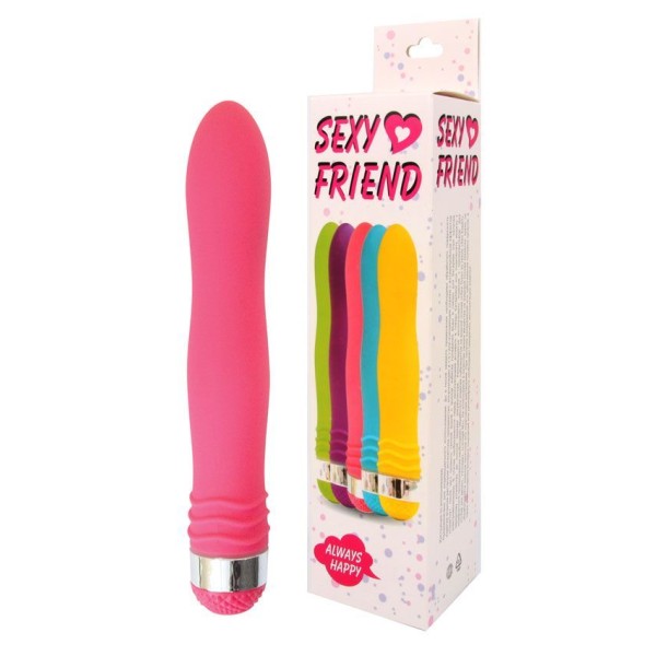 Розовый эргономичный вибратор Sexy Friend - 17,5 см