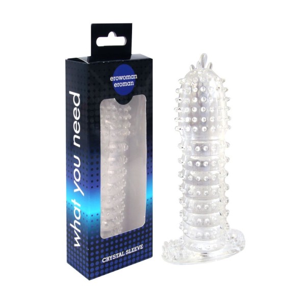 Закрытая прозрачная насадка Crystal sleeve - 12 см