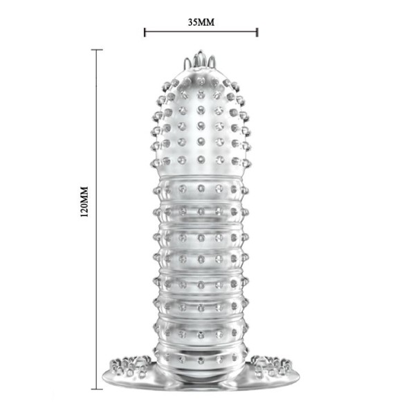Закрытая прозрачная насадка Crystal sleeve - 12 см
