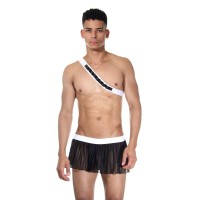 Черно-белый мужской игровой костюм Охотник Черно-белый мужской игровой костюм Охотник