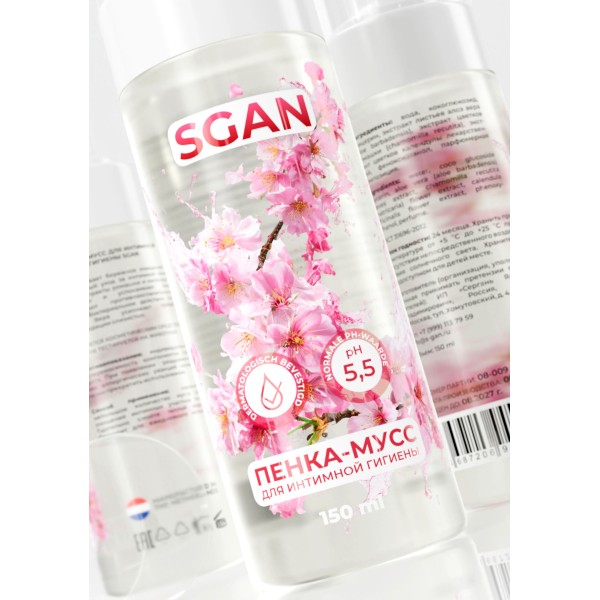 Пенка-мусс для интимной гигиены SGAN с пребиотиками - 150 мл.