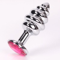 Анальная фигурная пробка с розовым стразом - 8 см. Анальная фигурная пробка с розовым стразом - 8 см.