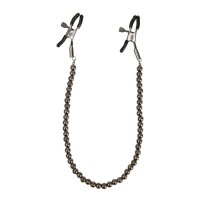 Зажимы на соски с черными бусами