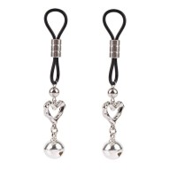 Серебристые зажимы на соски с сердечками