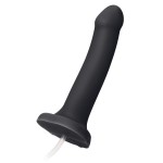 Черный фаллос с имитацией эякуляции Silicon Cum Dildo L - 19,6 см.