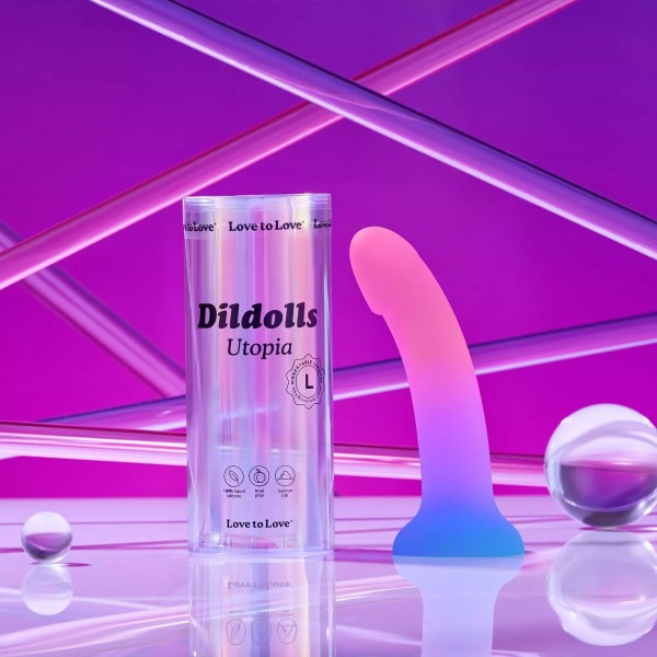 Фаллоимитатор из жидкого силикона Dildolls Utopia L - 19,5 см.