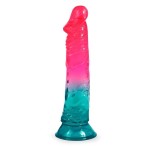 Яркий двухцветный фаллоимитатор с присоской