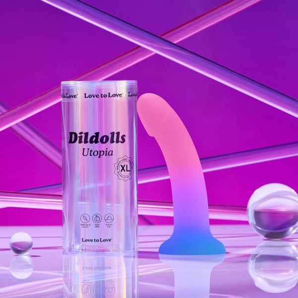 Фаллоимитатор из жидкого силикона Dildolls Utopia XL - 21 см.