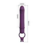 Сливовый вибратор с кольцом Cora - 15,5 см. Сливовый вибратор с кольцом Cora - 15,5 см.
