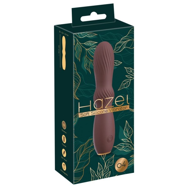 Коричневый вибратор Hazel 04 - 15 см.
