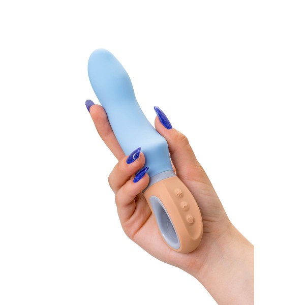Голубой силиконовый вибратор Bluebell - 18,5 см.