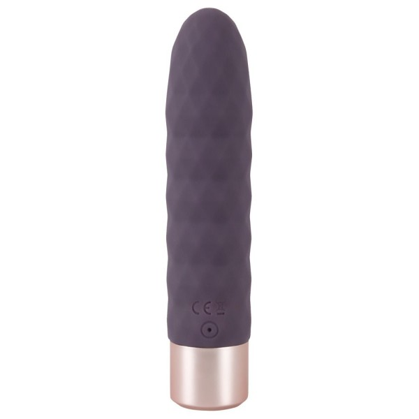 Фиолетовый мини-вибратор Elegant Diamond Vibe - 15 см.