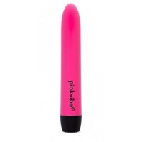 Розовый перезаряаемый вибромассажер классической формы - 18 см.